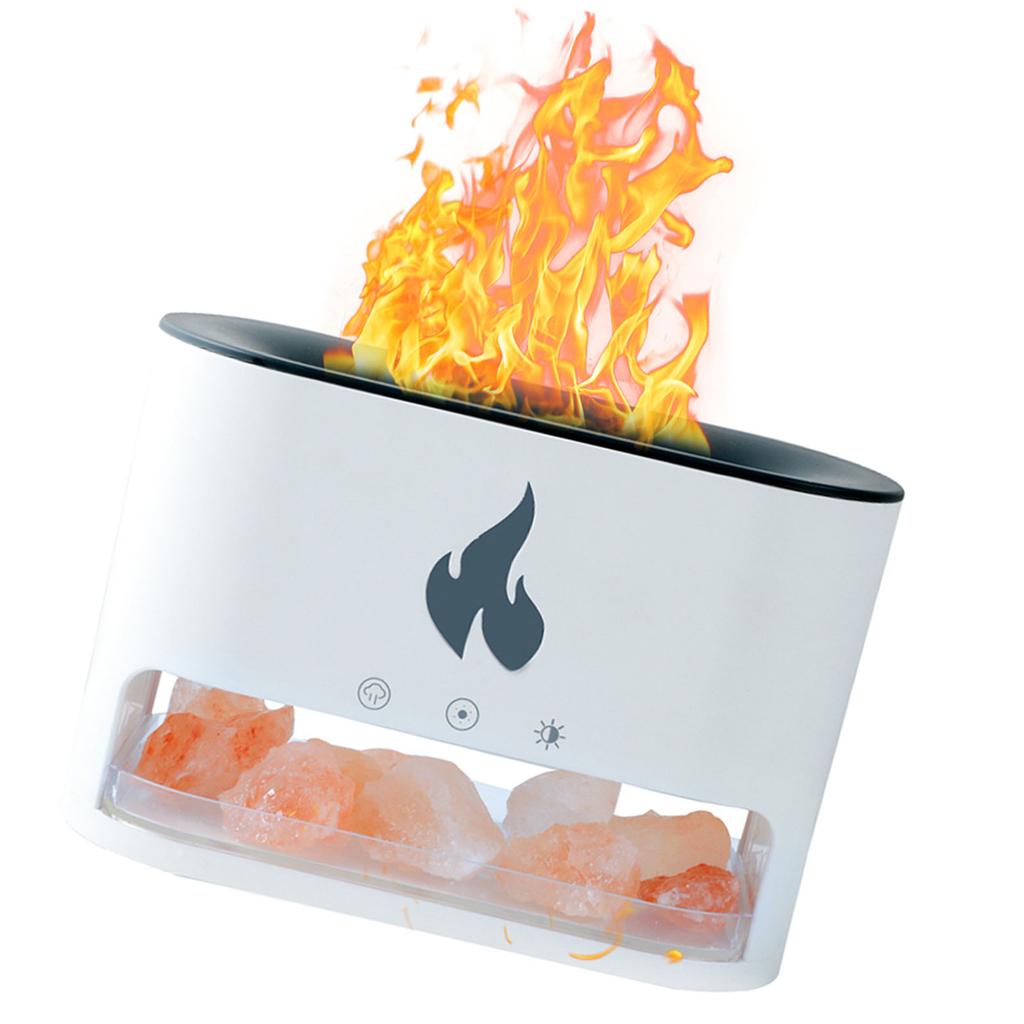 250ml Aromatherapy Essential Oil Diffuser Type C USB Powered Auto Shut Off Night Light 4 Color Flame Salt Lamp Diffuser