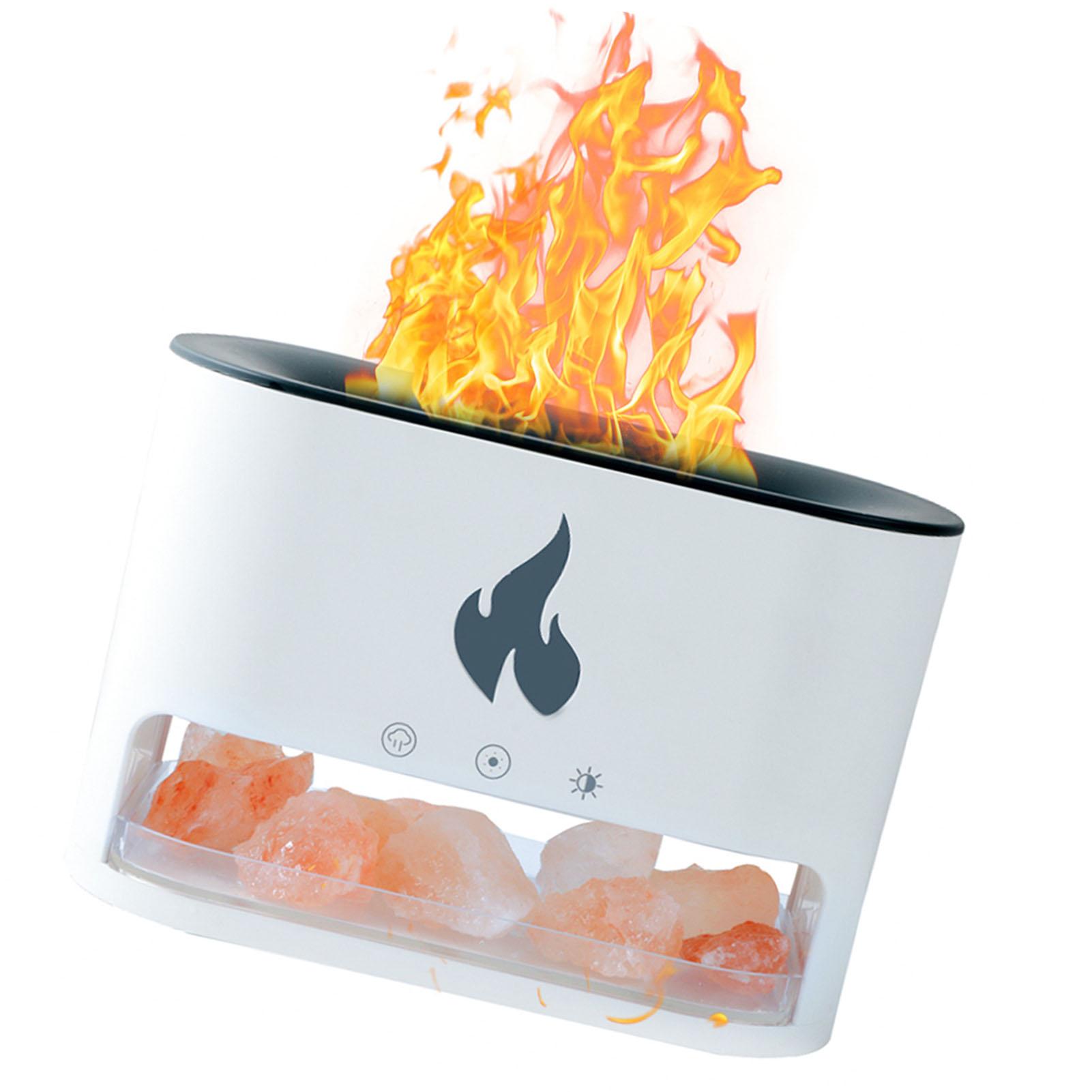 

250ml Aromatherapy Essential Oil Diffuser Type C USB Powered Auto Shut Off Night Light 4 Color Flame Salt Lamp Diffuser белый