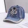 Fashion new handmade rhinestone baseball cap women's European and American fashion diamond-encrusted denim sunshade cap