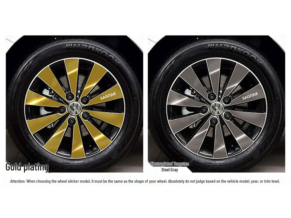 Naklejki na piasty kół Volkswagen Sagitar: Zmiana Koloru Galwanicznego, Ostrzeżenie, Ochrona przed Zarysowaniami