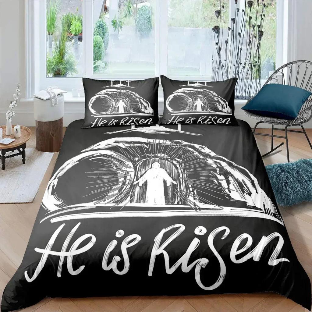 Jesus Cross Christian Christ Believer Comfortable Duvet Cover Pillowcase Bedding Set Children Bedroom Decoration Home Textile