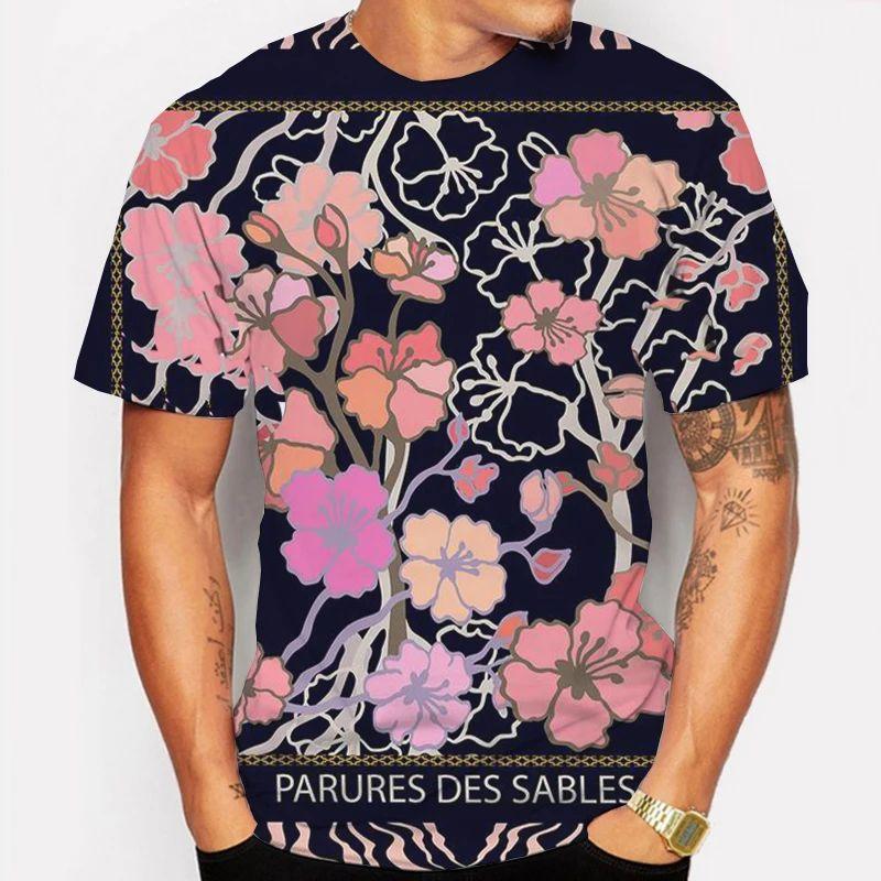 

Літній чоловічий веселий вінтажний модний друкований комір у стилі Харадзюку з 3D-принтом з коротким рукавом, вільний дихаючий вуличний топ великих розмірів 6XL