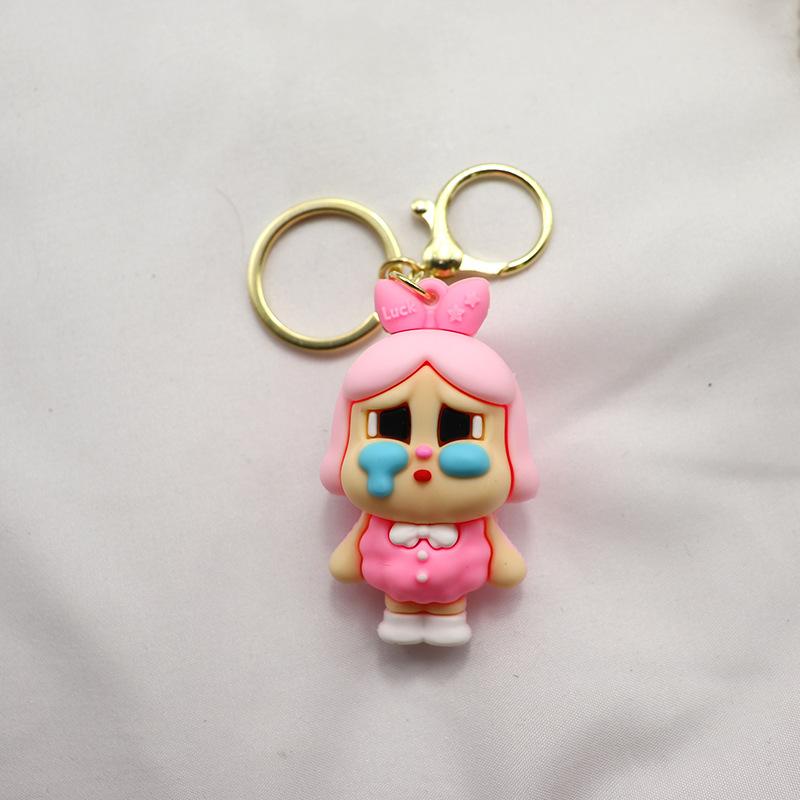 Crying Baby Keychain Pendant Three-dimensional Cute Girl Schoolbag Pendant Pendant Couple Car Key Chain Cartoon
