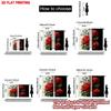 Flat Printing Happy Valentine Day Party Curtain Rose Rhythm Print Digital Printed Polyester Drapes Festive Holiday Use Curtains Set Of 2 Made