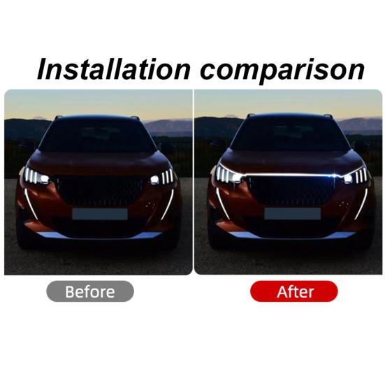 

Yousheng Автомобильные дневные ходовые огни Полосы для крепления на капот Высокая яркость Универсальный внедорожник Грузовик Авто Синий Белый Светодиодные ленты Аксессуары для модификации автомобиля