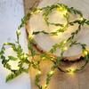 1pc Artificial Green Leaf LED String Lights, LED String Lights Battery Operated Vine Fairy String Lights Hanging Garland Copper