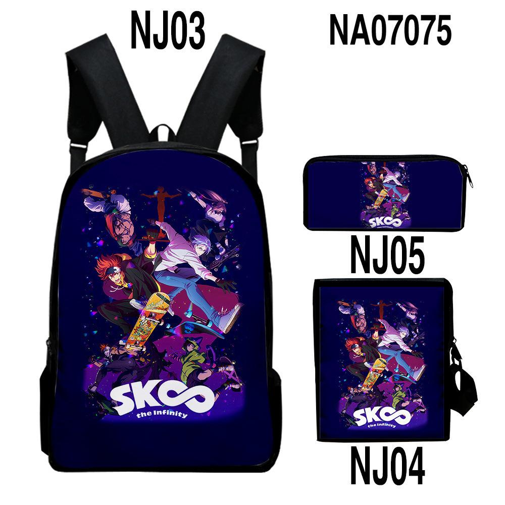 Trendy Popular SK8 the infinity 3D Print 3pcs/Set pupil School Bags Laptop Daypack Backpack Inclined shoulder bag Pencil Case