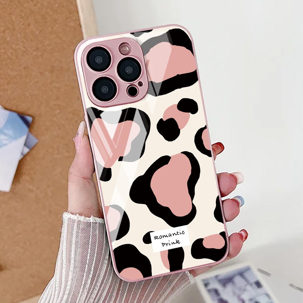 Leopard Print Phone Case For iPhone 17 Pro Case iPhone 11 16 16E 13 15 12 14 Pro Max 7 8 Plus XR SE Tempered Glass Back Cover