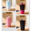 Letter Fashion Printed Stainless Steel Insulated Cup With Straw Office For