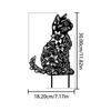 2D Iron Garden Art Metal Flower Cat Stake Outdoor Patio Lawn Decor Christmas Gift for Cat Lovers