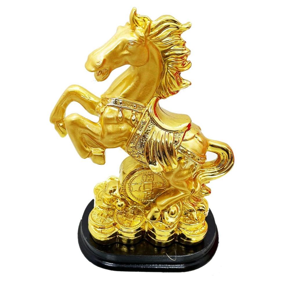 Exclusive Golden Set of 1 Polyresin Fengshui Victory Running Horse for Positive Energy Vibrations