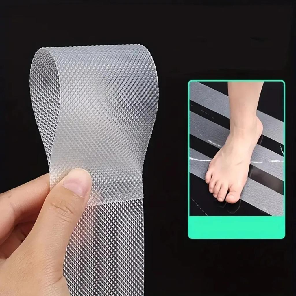 5M Transparent Anti Slip Tape Self Adhesive Waterproof Adhesive Tape for Bathtub Stairs Safety Traceless Design Home Improvement