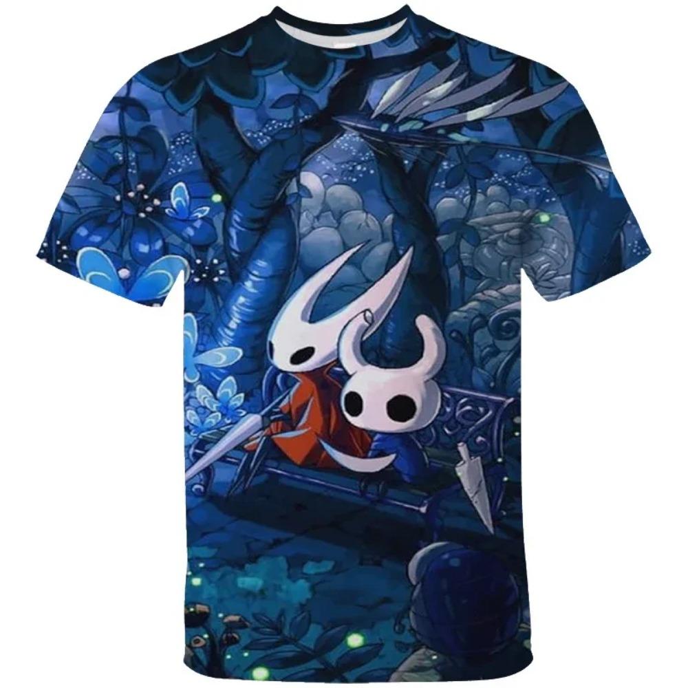 

Модна чоловіча та жіноча футболка Мультяшна футболка з 3D-принтом Hollow Knight Вільна з коротким рукавом Вуличний одяг Літній повсякденний дитячий топ Одяг M