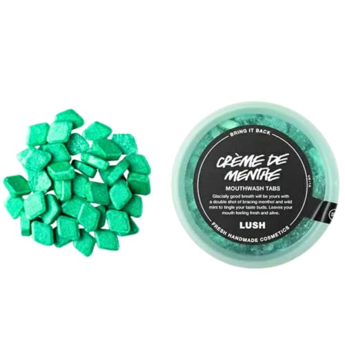 LUSH Cr?me De Menthe Mouthwash 45g / Mint Flavor / Zing! Zing Refresher Dirty Sparkle Tablets, Mint Green