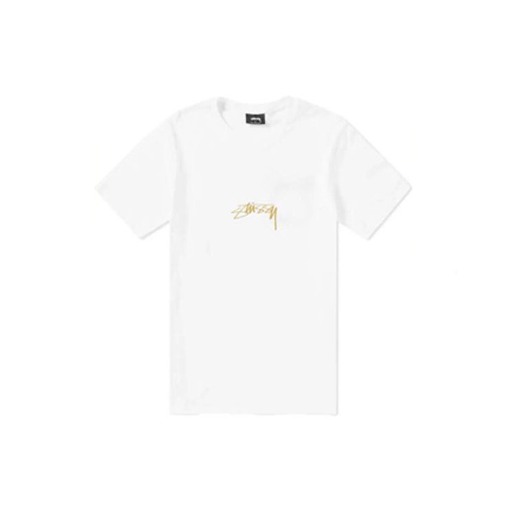 Stussy Embroidered Logo Short Sleeve American Vintage T-Shirt Unisex Tops White 1904268-02