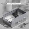 Stainless Steel Cat Litter Box Semi-closed Splash-proof Cat Sandbox Easy Cleaning Cats Toilet High Load-bearing Pet Toilets