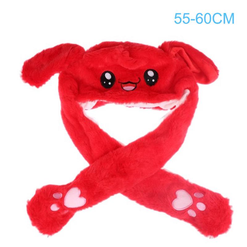 Women'S Movable Bunny Ears Hats With Lights Girls Winter Plush Warm Rabbit Hat