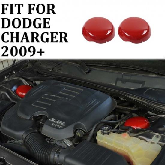 For 2009+ Challenger Charger Engine Compartment Suspension Cover Trim Decor Red