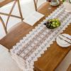 Table Runner Decorative Tulle Tablecloth with Tassel Banner Handcrafted Elegant Lace Strip Cloth for Dining Table Coffee Table TV Cabinet