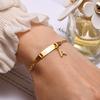 Qiuhan Zircon Letter Children's Baby Bracelet Stainless Steel Gold Engraved Custom Name Bracelet