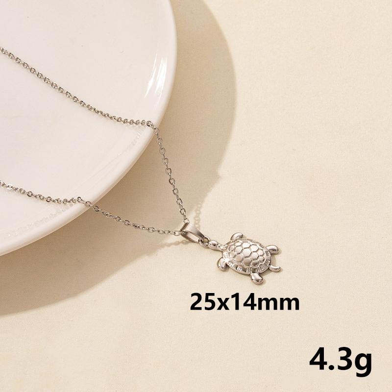 1Pc Stainless Steel Animal Starfish Turtle Octopus Seahorse Pendant Necklaces Vintage Summer Conch Shell Women Collar Jewelry