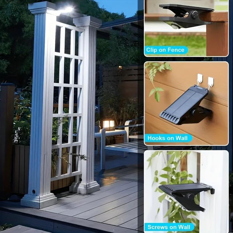 1/2pcs Solar Powered Outdoor Clip on Motion Sensor Light, Waterproof Safety Light, Suitable for Fences, Walls, Garages, and Courtyard Umbrellas