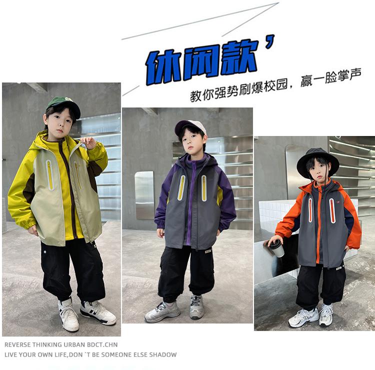 Boys' Hooded Assault Suit 2025 Autumn New Clothes, Children's Three In One Jacket, Big Children's Spring and Autumn Top Trend