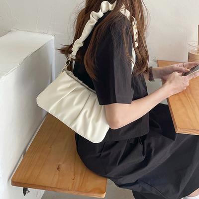 Ny Sommer Hvit Brettet Sky Armhuleveske Tekstur Niche Allsidig En-skulder Crossbodyveske