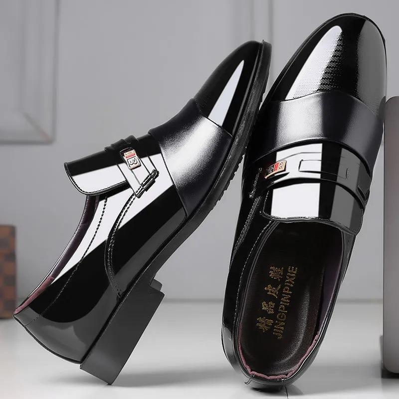 Large size TEMU mirror casual shoes formal business leather shoes 39