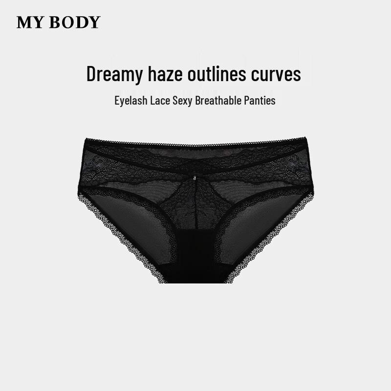 mybody Женские кружевные сетчатые трусы с ресницами M