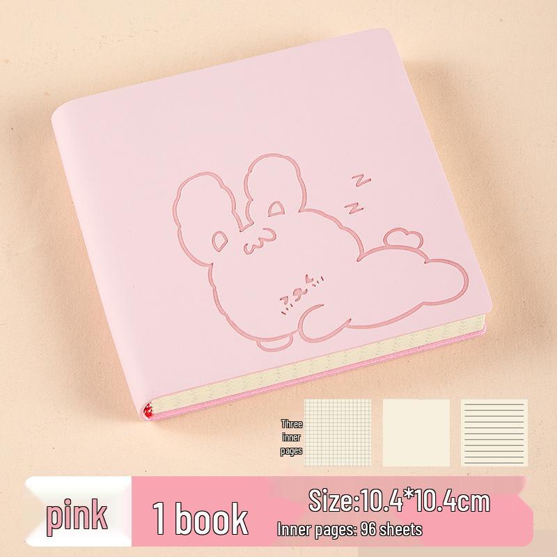 Stylish Cartoon Stamp Mini Notebook: Cute, High-Value, Simple Square Pocket Journal