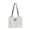 Versatile Cow Pattern Plush Shoulder Bag Large Capacity Women Handbag for Everyday Use