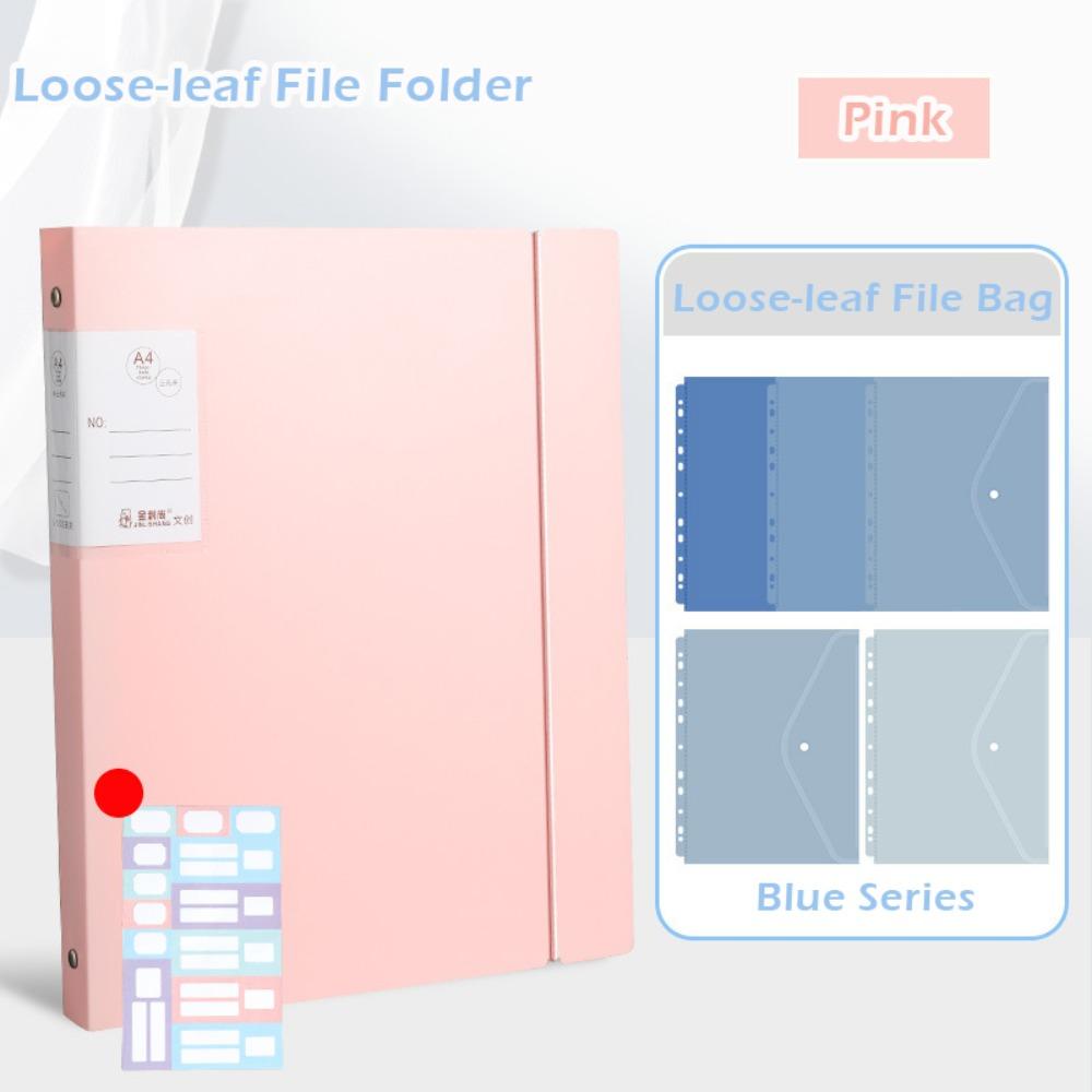 Multi-functional Loose-leaf Design File Folder Set PP Waterproof Document Organizer Test Paper Storage Clip Students