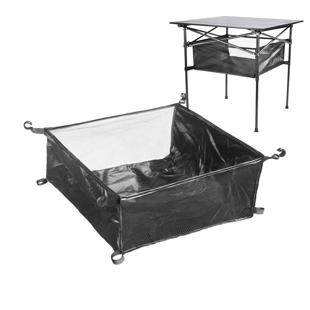 Outdoor Folding Table Storage Under Table Storage Bag Picnic Table Rack Bag Hangable Mesh Pouch Camping Equipment Organizer