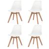 Exclusive House - Dining Chairs Set of 4 White Plastic