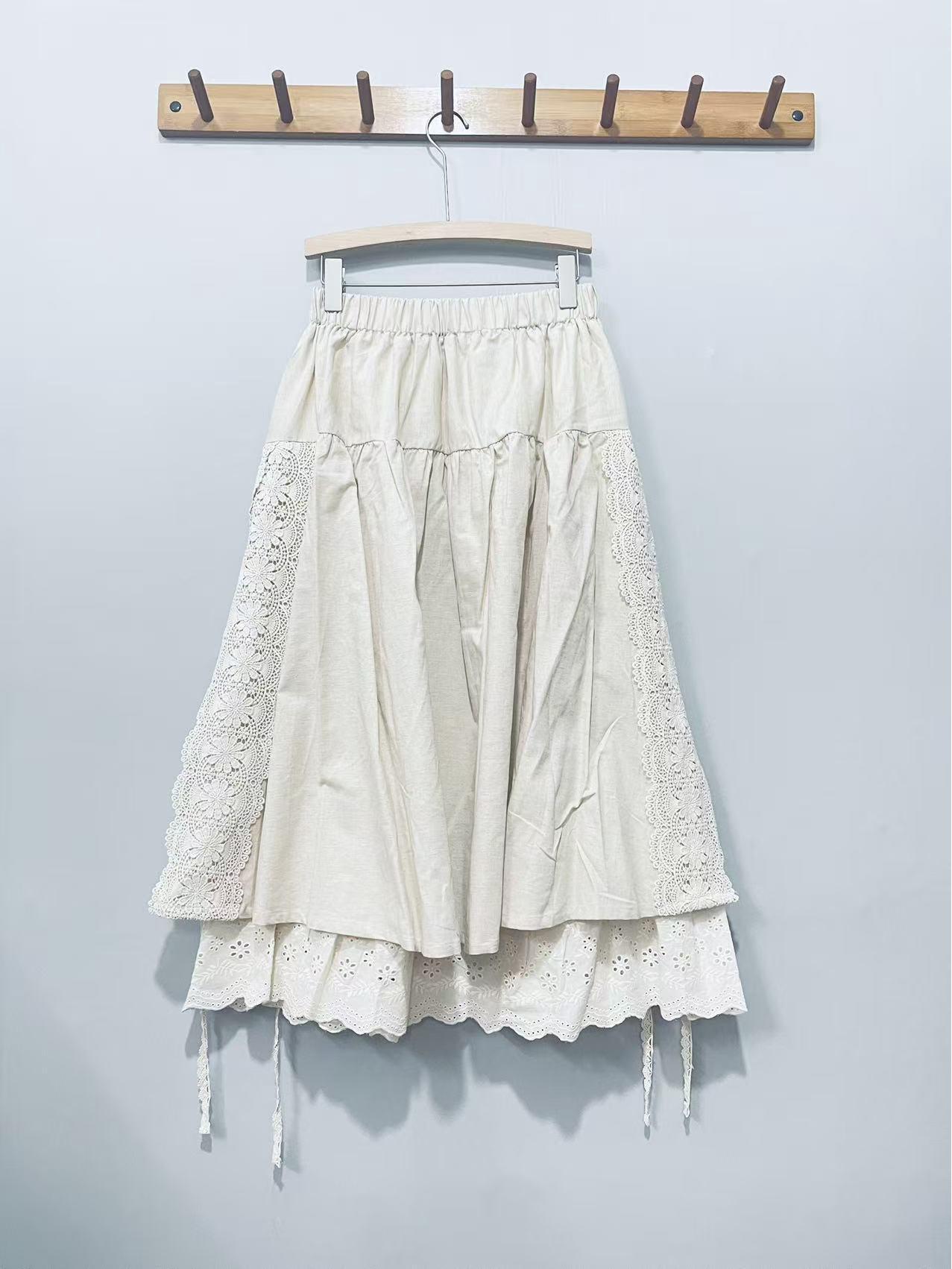 

2026 Early Spring Mori-kei High Waist Loose Skirt for Women - Age-Reducing and Sweet Style One Size