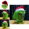 Μάσκα Rascal Green Monster The Grinch Με Χριστουγεννιάτικο Καπέλο Για Διασκέδαση Cosplay Ενηλίκων