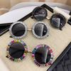 Steampunk Rhinestone Sunglasses Fashion Beach Party Sun Glasses Trendy Women Spectacles  Selfie