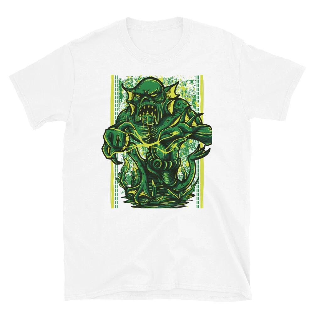 Green Monster Fantasy Monster Art Retro Classic Everyday Graphic T-Shirt M