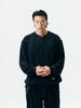 Jeimiweseuteu Henley Neck Pocket Knit Sweatshirt (Black)
