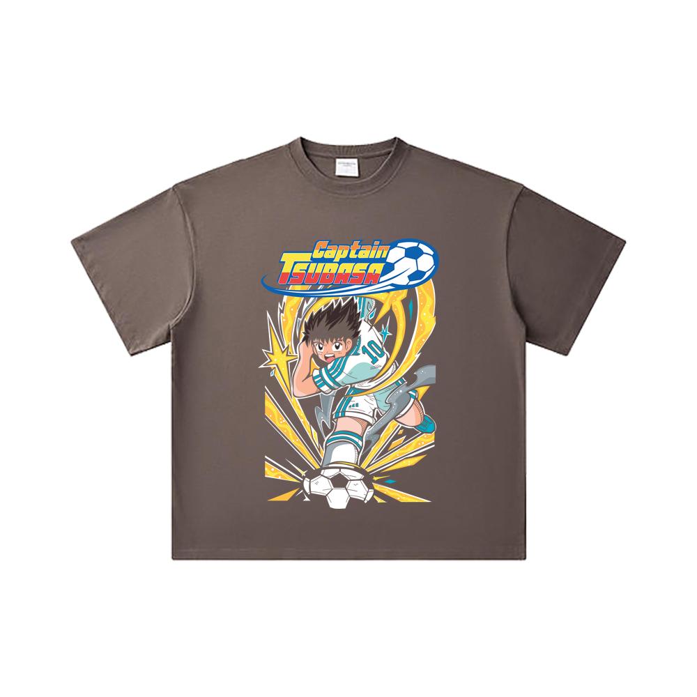 260 GSM Double Yarn 32 Count 100% Cotton Captain Tsubasa V1 Print Unisex Heavy Cotton T Shirt