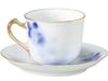 Okura Pottery Art Blue Rose Coffee Cup & Saucer, 175cc, Made In Japan, 57C/8011