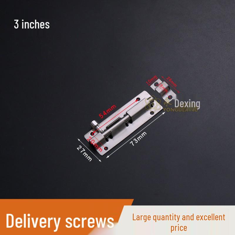 Stainless Steel Surface-Mounted Door Bolt - Anti-theft, Available in 3, 4, 5, 6, 8 inches - For Doors & Windows