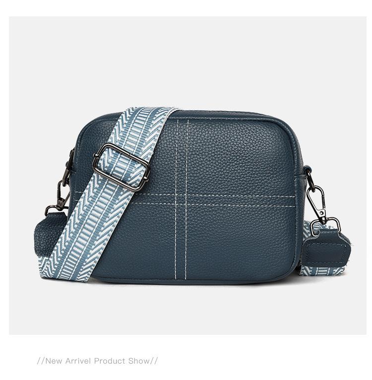 

Женская сумка из натуральной кожи, нишевая, высокого класса, маленькая квадратная сумка из коровьей кожи первого слоя, модная, универсальная, на плечо, женская 20*15*8cm синий