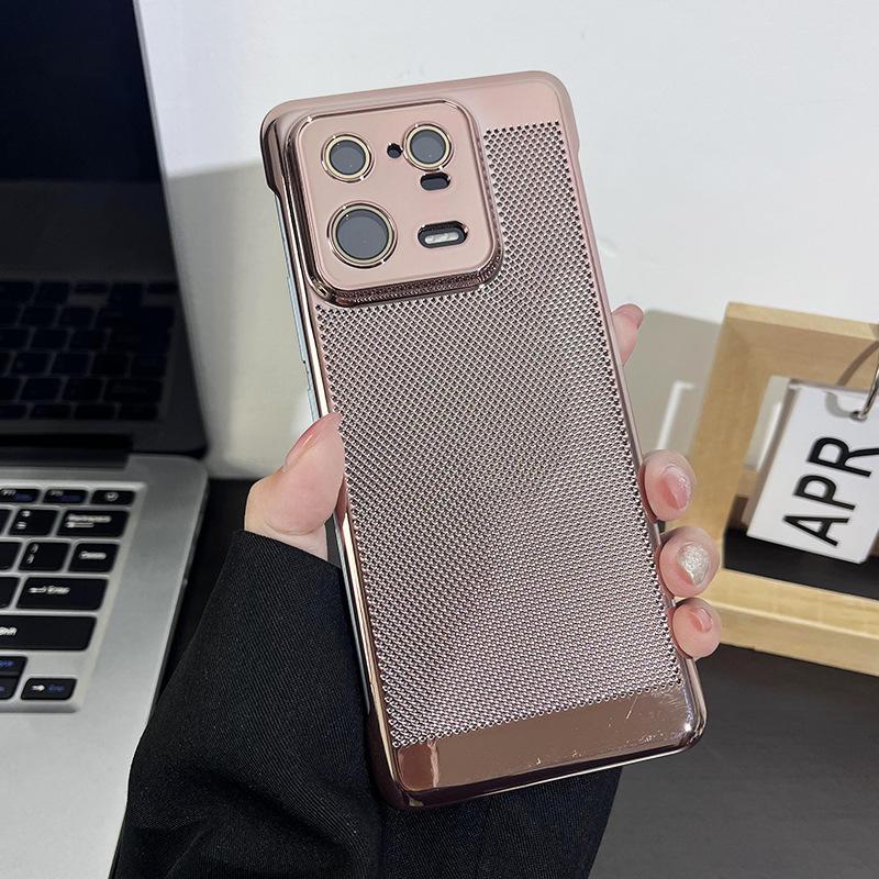 Compatible with Xiaomi 13 ULTRA electroplated cooling mesh phone case, Xiaomi 14 comes with lens protector, shockproof PC hard case