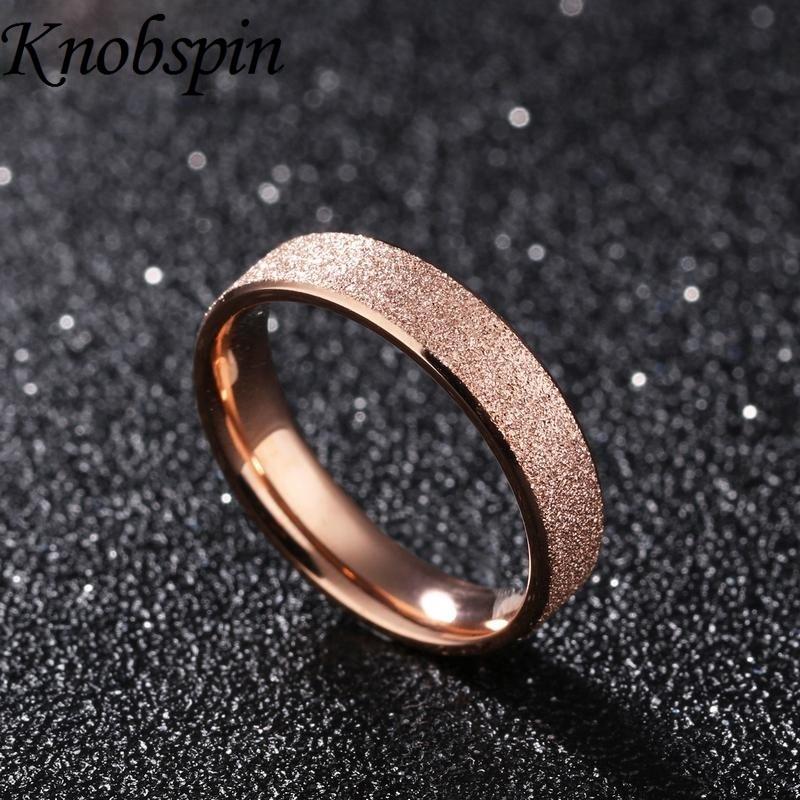 Scrub Finger Jewelry Titanium Steel Rings for Women Engagement Wedding Band Ring