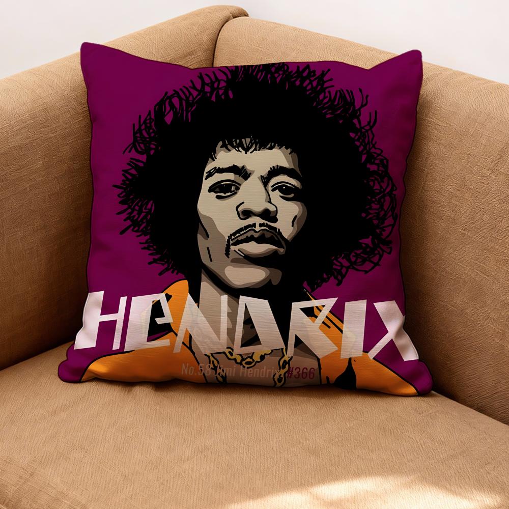 singer J-Jimi Hendrix Cushion Cover Premium Comfort Reversible Pillow Cove -Two in One Design for Any Room & Car Interior