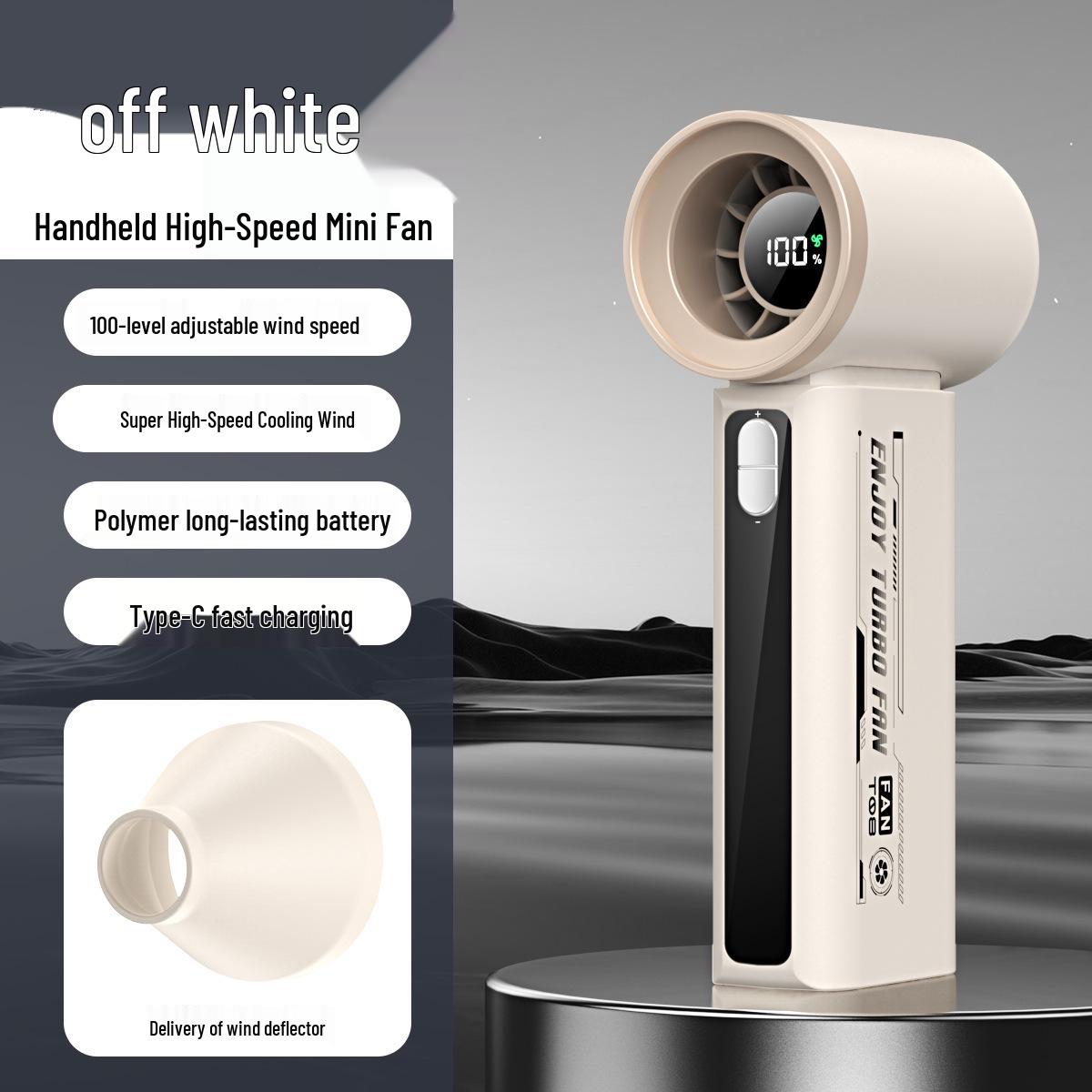 

Southeast Asia T08 USB Rechargeable Handheld Fan with Digital Display and Large Airflow 132x93x42mm