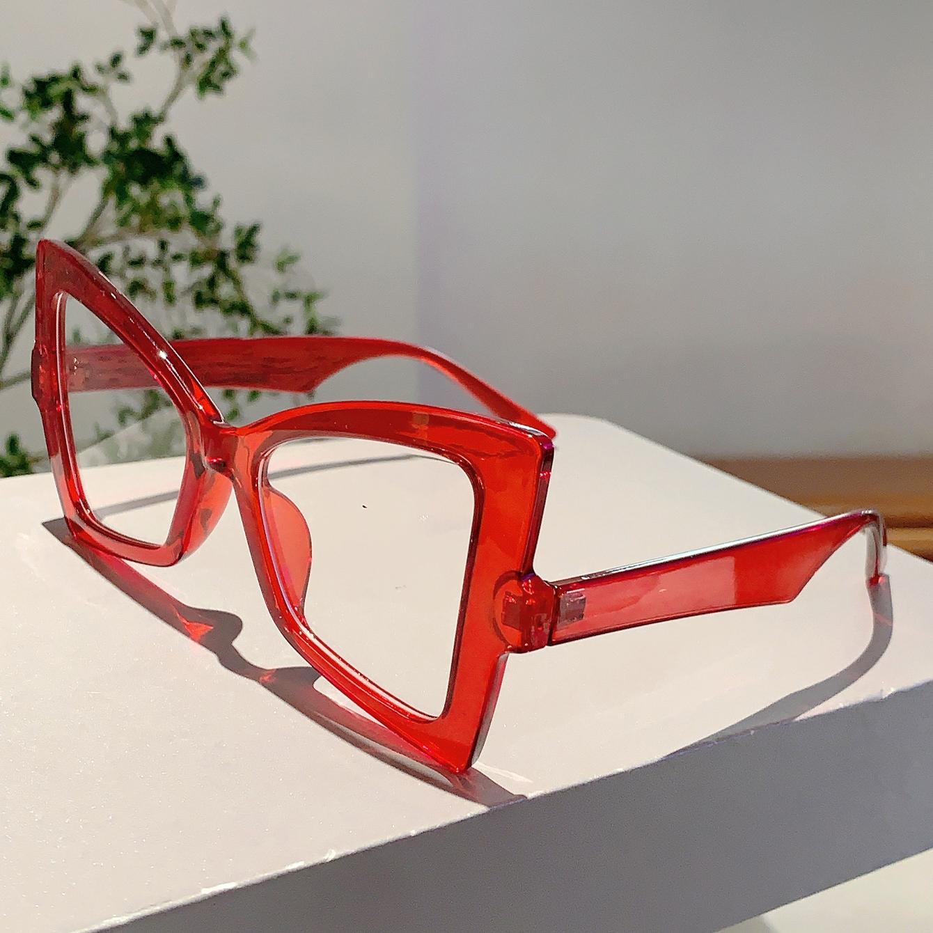 

KAMMPT Oversize Vintage Glasses Frames Women Fashion Brand Design Butterfly Shape Eyeglasses Trendy New Non-prescription Eyewear