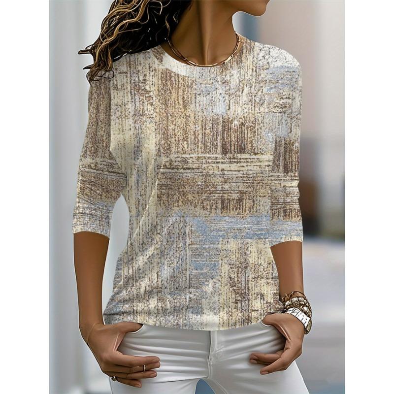 Women's 3D Printed Floral Print T-shirt Fashion Long Sleeve Round Neck Regular Tops Holiday Weekend Spring Autumn